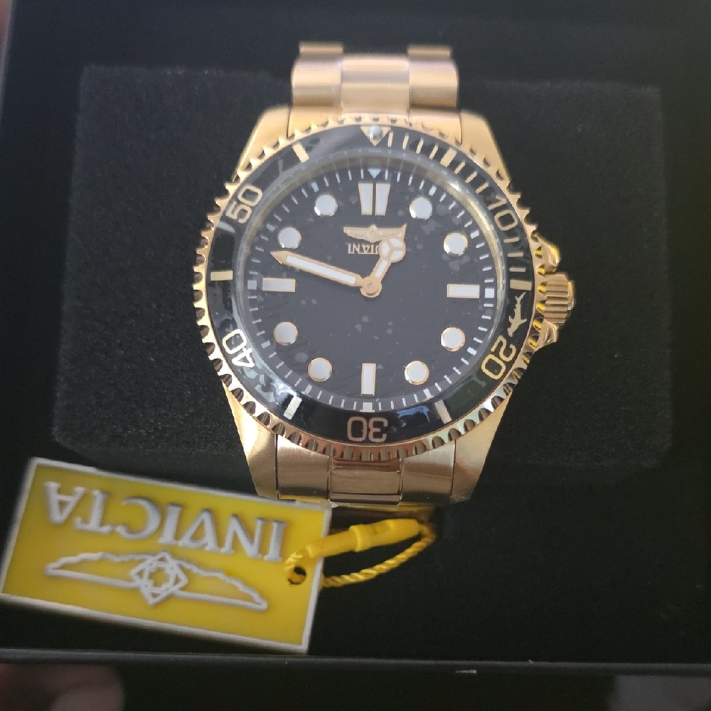 Invicta Pro Diver 43mm men's Gold-Tone Watch with Black Dial